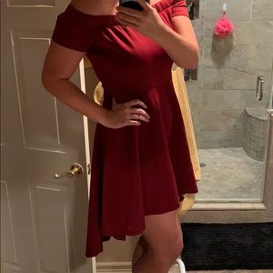 Maroon high low dress